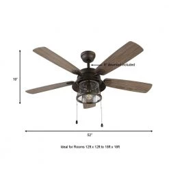Home Decorators Collection Shanahan 52 in. Indoor/Outdoor LED Bronze Ceiling Fan with Light Kit, Downrod and Reversible Blades -Fans Shop bronze home decorators collection ceiling fans with lights 59201 a0 1000