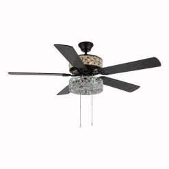 River of Goods Gracie Grand 52 in. Silver with Clear Crystal LED Ceiling Fan With Light -Fans Shop bronze river of goods ceiling fans with lights 20076 1f 1000
