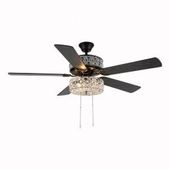 River of Goods Gracie Grand 52 in. Silver with Clear Crystal LED Ceiling Fan With Light -Fans Shop bronze river of goods ceiling fans with lights 20076 44 1000