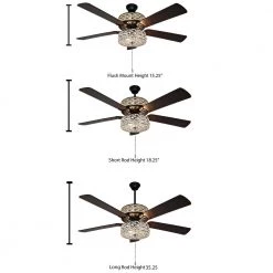 River of Goods Gracie Grand 52 in. Silver with Clear Crystal LED Ceiling Fan With Light -Fans Shop bronze river of goods ceiling fans with lights 20076 a0 1000
