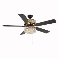 River of Goods Gracie Grand 52 in. Silver with Clear Crystal LED Ceiling Fan With Light -Fans Shop bronze river of goods ceiling fans with lights 20076 c3 1000