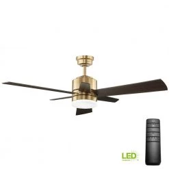 Home Decorators Collection Hexton 52 in. Indoor Integrated LED Brushed Gold Ceiling Fan with Light Kit, Remote Control and 6 Reversible Blades -Fans Shop brushed gold home decorators collection ceiling fans with lights 56024 66 1000