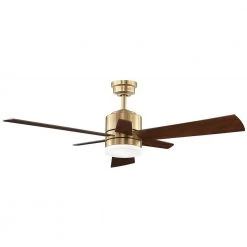 Home Decorators Collection Hexton 52 in. Indoor Integrated LED Brushed Gold Ceiling Fan with Light Kit, Remote Control and 6 Reversible Blades -Fans Shop brushed gold home decorators collection ceiling fans with lights 56024 77 1000