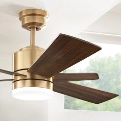 Home Decorators Collection Hexton 52 in. Indoor Integrated LED Brushed Gold Ceiling Fan with Light Kit, Remote Control and 6 Reversible Blades -Fans Shop brushed gold home decorators collection ceiling fans with lights 56024 c3 1000