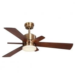 Home Decorators Collection Hexton 52 in. Indoor Integrated LED Brushed Gold Ceiling Fan with Light Kit, Remote Control and 6 Reversible Blades -Fans Shop brushed gold home decorators collection ceiling fans with lights 56024 fa 1000