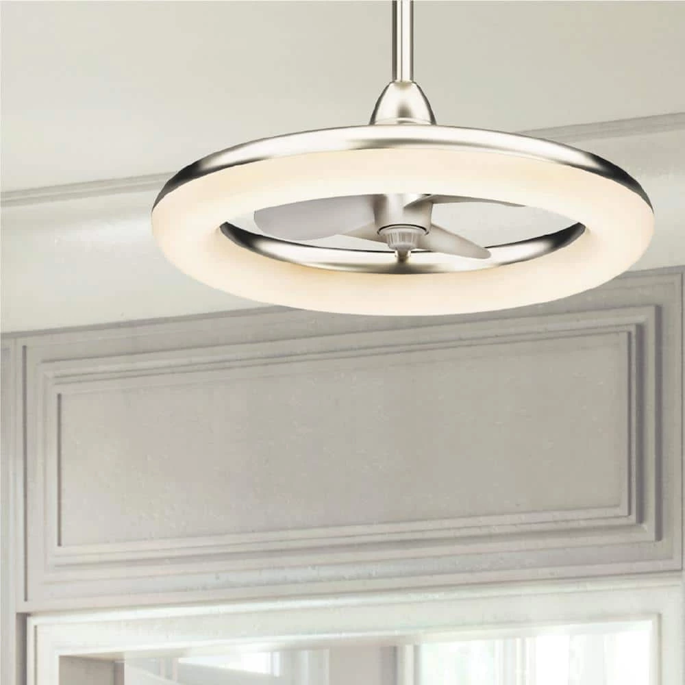 Altitude Helium 24 in. Integrated LED Indoor/Outdoor Brushed Nickel Ceiling Fan with Light Kit and Remote Control 3 Altitude Helium 24 in. Integrated LED Indoor/Outdoor Brushed Nickel Ceiling Fan with Light Kit and Remote Control - Image 3