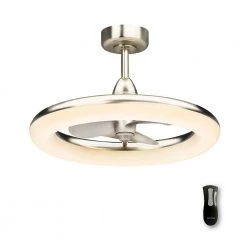 Altitude Helium 24 in. Integrated LED Indoor/Outdoor Brushed Nickel Ceiling Fan with Light Kit and Remote Control