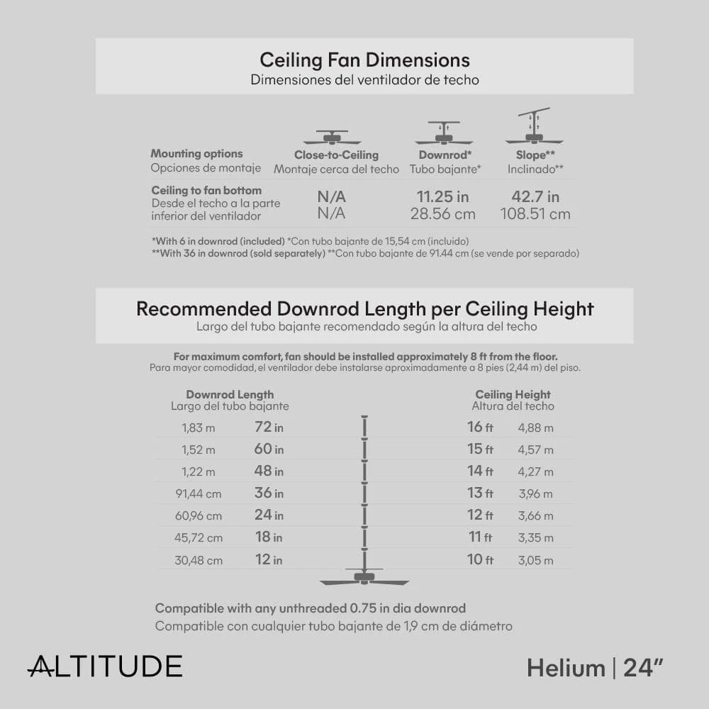 Altitude Helium 24 in. Integrated LED Indoor/Outdoor Brushed Nickel Ceiling Fan with Light Kit and Remote Control 11 Altitude Helium 24 in. Integrated LED Indoor/Outdoor Brushed Nickel Ceiling Fan with Light Kit and Remote Control - Image 11