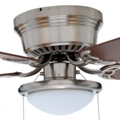 Unbranded Hugger 52 in. LED Indoor Brushed Nickel Ceiling Fan with Light Kit -Fans Shop brushed nickel ceiling fans with lights al383led bn 1f 1000