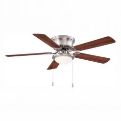 Unbranded Hugger 52 in. LED Indoor Brushed Nickel Ceiling Fan with Light Kit