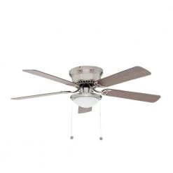 Unbranded Hugger 52 in. LED Indoor Brushed Nickel Ceiling Fan with Light Kit -Fans Shop brushed nickel ceiling fans with lights al383led bn 77 1000