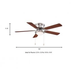 Unbranded Hugger 52 in. LED Indoor Brushed Nickel Ceiling Fan with Light Kit -Fans Shop brushed nickel ceiling fans with lights al383led bn a0 1000