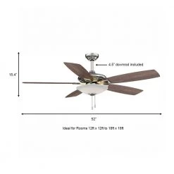 Hampton Bay Menage 52 in. Integrated LED Indoor Low Profile Brushed Nickel Ceiling Fan with Light Kit -Fans Shop brushed nickel hampton bay ceiling fans with lights 14600 66 1000
