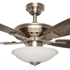 Hampton Bay Menage 52 in. Integrated LED Indoor Low Profile Brushed Nickel Ceiling Fan with Light Kit -Fans Shop brushed nickel hampton bay ceiling fans with lights 14600 a0 1000