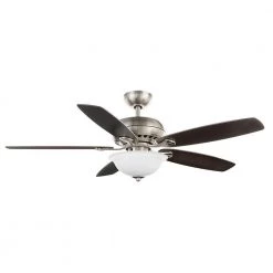 Hampton Bay Southwind II 52 in. Indoor LED Brushed Nickel Ceiling Fan with Light Kit, Reversible Blades and Remote Control -Fans Shop brushed nickel hampton bay ceiling fans with lights 50279 1f 1000