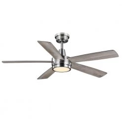 Hampton Bay Fanelee 54 in. White Color Changing Integrated LED Brushed Nickel Smart Hubspace Ceiling Fan with Light Kit and Remote -Fans Shop brushed nickel hampton bay ceiling fans with lights 52133 66 1000