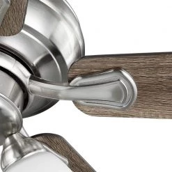 Hampton Bay Riley 44 in. Indoor LED Brushed Nickel Ceiling Fan with Light Kit, 5 QuickInstall Reversible Blades and Remote Control -Fans Shop brushed nickel hampton bay ceiling fans with lights 52144 44 1000