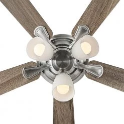 Hampton Bay Riley 44 in. Indoor LED Brushed Nickel Ceiling Fan with Light Kit, 5 QuickInstall Reversible Blades and Remote Control -Fans Shop brushed nickel hampton bay ceiling fans with lights 52144 66 1000