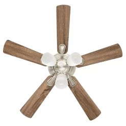 Hampton Bay Riley 44 in. Indoor LED Brushed Nickel Ceiling Fan with Light Kit, 5 QuickInstall Reversible Blades and Remote Control -Fans Shop brushed nickel hampton bay ceiling fans with lights 52144 a0 1000