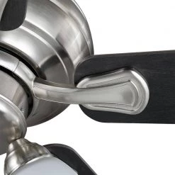 Hampton Bay Riley 44 in. Indoor LED Brushed Nickel Ceiling Fan with Light Kit, 5 QuickInstall Reversible Blades and Remote Control -Fans Shop brushed nickel hampton bay ceiling fans with lights 52144 fa 1000