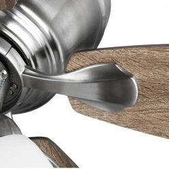 Hampton Bay Sidlow 52 in. Indoor LED Brushed Nickel Hugger Dry Rated Ceiling Fan with 5 QuickInstall Reversible Blades and Light Kit -Fans Shop brushed nickel hampton bay ceiling fans with lights 52151 1d 1000