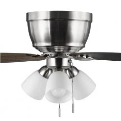 Hampton Bay Sidlow 52 in. Indoor LED Brushed Nickel Hugger Dry Rated Ceiling Fan with 5 QuickInstall Reversible Blades and Light Kit -Fans Shop brushed nickel hampton bay ceiling fans with lights 52151 1f 1000