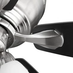 Hampton Bay Sidlow 52 in. Indoor LED Brushed Nickel Hugger Dry Rated Ceiling Fan with 5 QuickInstall Reversible Blades and Light Kit -Fans Shop brushed nickel hampton bay ceiling fans with lights 52151 66 1000