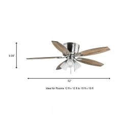 Hampton Bay Sidlow 52 in. Indoor LED Brushed Nickel Hugger Dry Rated Ceiling Fan with 5 QuickInstall Reversible Blades and Light Kit -Fans Shop brushed nickel hampton bay ceiling fans with lights 52151 a0 1000