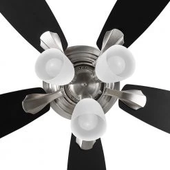 Hampton Bay Sidlow 52 in. Indoor LED Brushed Nickel Hugger Dry Rated Ceiling Fan with 5 QuickInstall Reversible Blades and Light Kit -Fans Shop brushed nickel hampton bay ceiling fans with lights 52151 fa 1000
