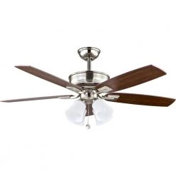 Hampton Bay Devron 52 in. LED Indoor Brushed Nickel Ceiling Fan with Light Kit -Fans Shop brushed nickel hampton bay ceiling fans with lights 57233 66 1000