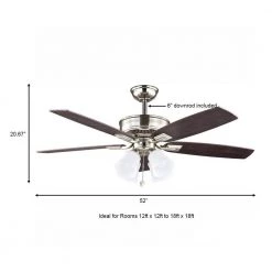 Hampton Bay Devron 52 in. LED Indoor Brushed Nickel Ceiling Fan with Light Kit -Fans Shop brushed nickel hampton bay ceiling fans with lights 57233 a0 1000