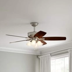 Hampton Bay Devron 52 in. LED Indoor Brushed Nickel Ceiling Fan with Light Kit -Fans Shop brushed nickel hampton bay ceiling fans with lights 57233 fa 1000