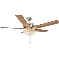 Hampton Bay Holly Springs 52 in. LED Indoor Brushed Nickel Ceiling Fan with Light Kit -Fans Shop brushed nickel hampton bay ceiling fans with lights 57269 44 1000