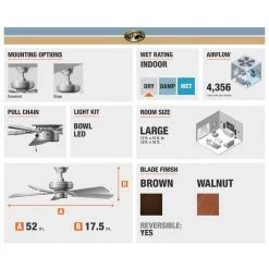 Hampton Bay Holly Springs 52 in. LED Indoor Brushed Nickel Ceiling Fan with Light Kit -Fans Shop brushed nickel hampton bay ceiling fans with lights 57269 66 1000