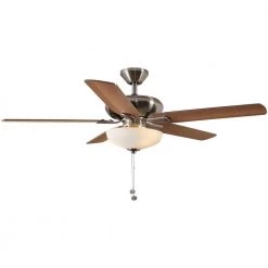 Hampton Bay Holly Springs 52 in. LED Indoor Brushed Nickel Ceiling Fan with Light Kit -Fans Shop brushed nickel hampton bay ceiling fans with lights 57269 77 1000