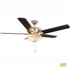 Hampton Bay Holly Springs 52 in. LED Indoor Brushed Nickel Ceiling Fan with Light Kit -Fans Shop brushed nickel hampton bay ceiling fans with lights 57269 fa 1000