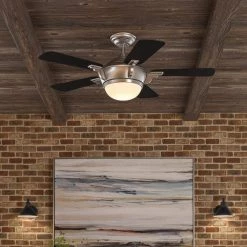 Hampton Bay Midili 44 in. Indoor LED Brushed Nickel Dry Rated Ceiling Fan with 5 Reversible Blades, Light Kit and Remote Control 15 Hampton Bay Midili 44 in. Indoor LED Brushed Nickel Dry Rated Ceiling Fan with 5 Reversible Blades, Light Kit and Remote Control -Fans Shop brushed nickel hampton bay ceiling fans with lights 68044 40 1000