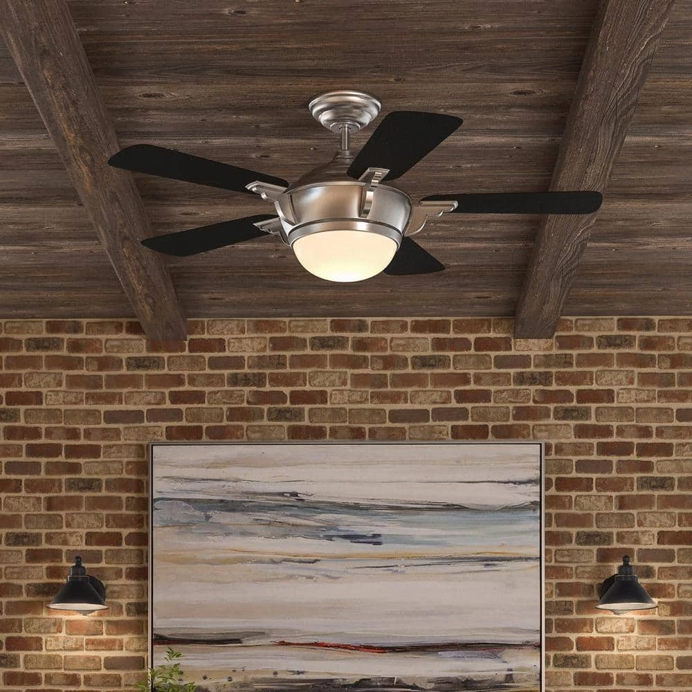 Hampton Bay Midili 44 in. Indoor LED Brushed Nickel Dry Rated Ceiling Fan with 5 Reversible Blades, Light Kit and Remote Control 3 Hampton Bay Midili 44 in. Indoor LED Brushed Nickel Dry Rated Ceiling Fan with 5 Reversible Blades, Light Kit and Remote Control - Image 3