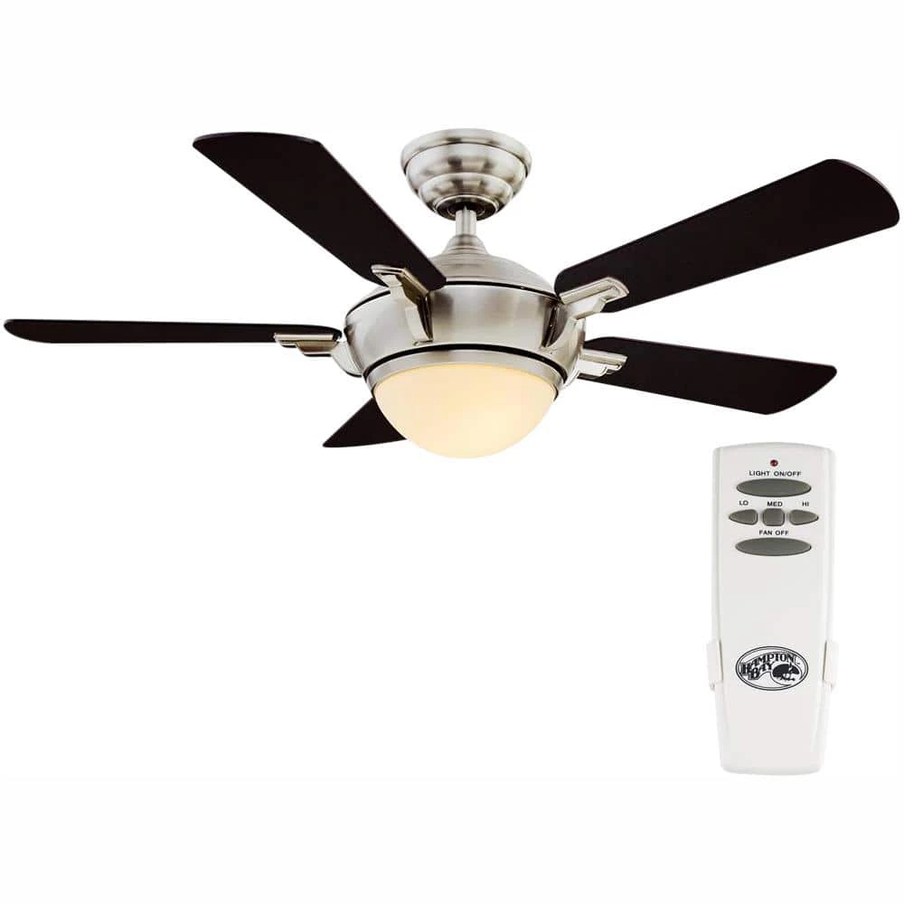 Hampton Bay Midili 44 in. Indoor LED Brushed Nickel Dry Rated Ceiling Fan with 5 Reversible Blades, Light Kit and Remote Control 1 Hampton Bay Midili 44 in. Indoor LED Brushed Nickel Dry Rated Ceiling Fan with 5 Reversible Blades, Light Kit and Remote Control