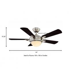Hampton Bay Midili 44 in. Indoor LED Brushed Nickel Dry Rated Ceiling Fan with 5 Reversible Blades, Light Kit and Remote Control 16 Hampton Bay Midili 44 in. Indoor LED Brushed Nickel Dry Rated Ceiling Fan with 5 Reversible Blades, Light Kit and Remote Control -Fans Shop brushed nickel hampton bay ceiling fans with lights 68044 a0 1000