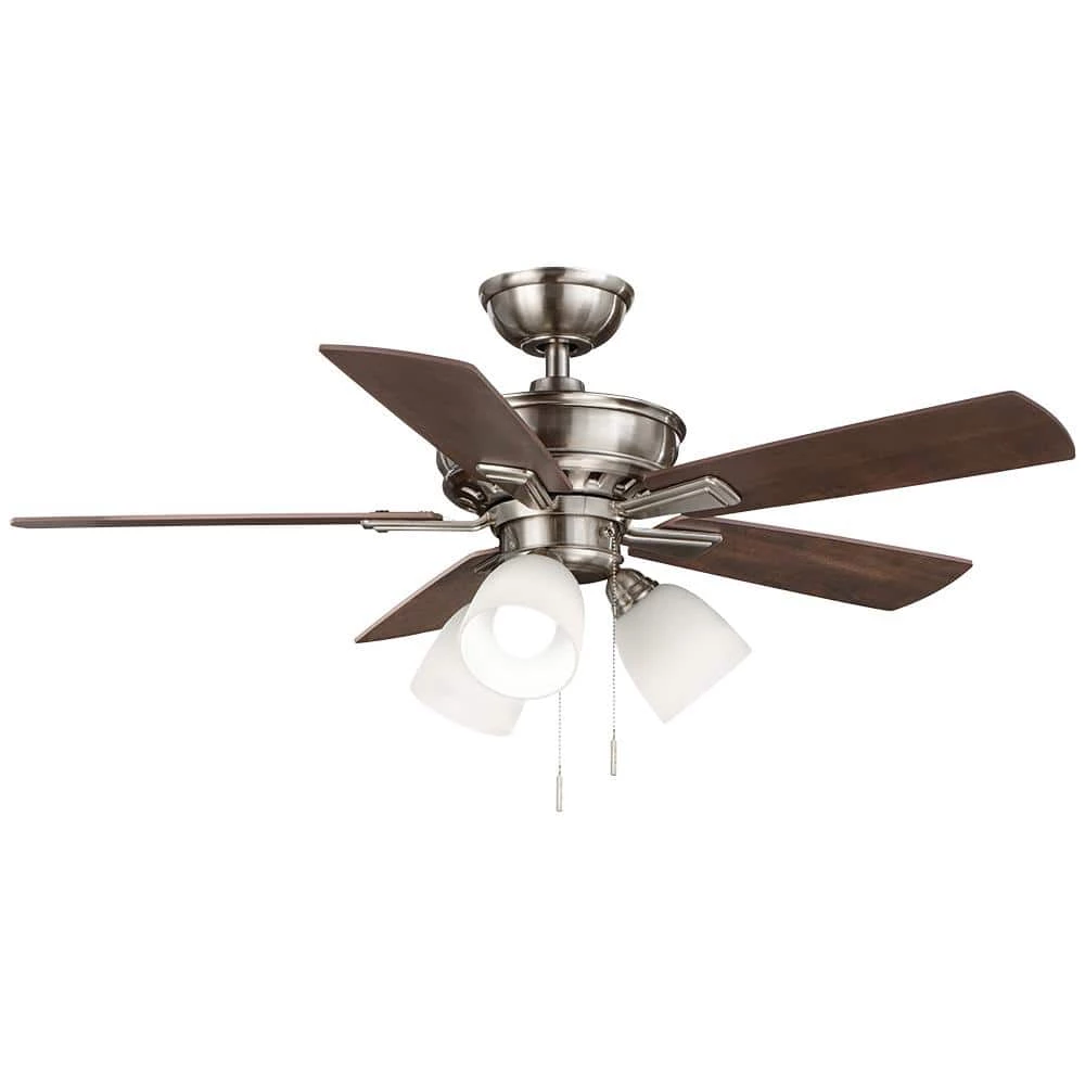 Hampton Bay Vaurgas 44 in. LED Indoor Brushed Nickel Ceiling Fan with Light Kit 1 Hampton Bay Vaurgas 44 in. LED Indoor Brushed Nickel Ceiling Fan with Light Kit