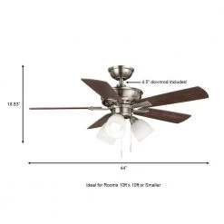 Hampton Bay Vaurgas 44 in. LED Indoor Brushed Nickel Ceiling Fan with Light Kit 18 Hampton Bay Vaurgas 44 in. LED Indoor Brushed Nickel Ceiling Fan with Light Kit -Fans Shop brushed nickel hampton bay ceiling fans with lights 68144 a0 1000