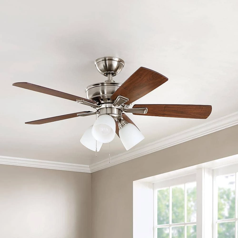 Hampton Bay Vaurgas 44 in. LED Indoor Brushed Nickel Ceiling Fan with Light Kit 12 Hampton Bay Vaurgas 44 in. LED Indoor Brushed Nickel Ceiling Fan with Light Kit - Image 12