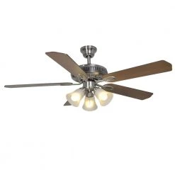 Hampton Bay Glendale 52 in. LED Indoor Brushed Nickel Ceiling Fan with Light Kit -Fans Shop brushed nickel hampton bay ceiling fans with lights ag524 bn c3 1000