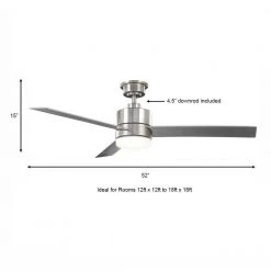 Hampton Bay Madison 52 in. Integrated LED Brushed Nickel Ceiling Fan with Light and Remote Control with Color Changing Technology -Fans Shop brushed nickel hampton bay ceiling fans with lights ak30a bn 40 1000