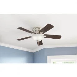 Hampton Bay Hawkins III 44 in. LED Indoor Brushed Nickel Flush Mount Ceiling Fan with Light 10 Hampton Bay Hawkins III 44 in. LED Indoor Brushed Nickel Flush Mount Ceiling Fan with Light -Fans Shop brushed nickel hampton bay ceiling fans with lights yg204d bn c3 1000