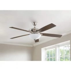 Hampton Bay Abbeywood 60 in. LED Brushed Nickel Ceiling Fan With Light Kit -Fans Shop brushed nickel hampton bay ceiling fans with lights yg882a bn 31 1000