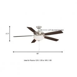 Hampton Bay Abbeywood 60 in. LED Brushed Nickel Ceiling Fan With Light Kit -Fans Shop brushed nickel hampton bay ceiling fans with lights yg882a bn a0 1000
