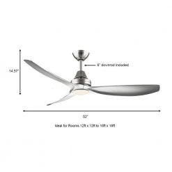 Home Decorators Collection Levanto 52 in. Integrated LED Indoor/Outdoor Brushed Nickel Ceiling Fan with Light Kit -Fans Shop brushed nickel home decorators collection ceiling fans with lights 34601 77 1000