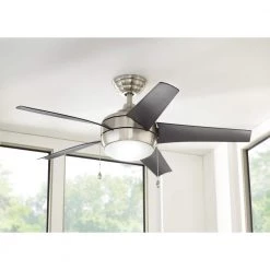 Home Decorators Collection Windward 44 in. LED Brushed Nickel Ceiling Fan with Light Kit -Fans Shop brushed nickel home decorators collection ceiling fans with lights 51565 1f 1000